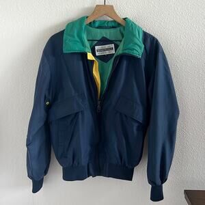 Vintage Members Only Front ZIp Hooded Jacket Colorblock Small